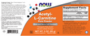 acetyl-l carnitine powder (now foods) label