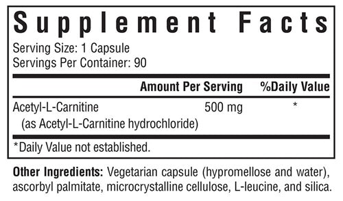 Acetyl-L-Carnitine Seeking Health supplement facts