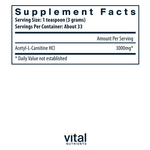 Acetyl L-Carnitine Powder Vital Nutrients supplements