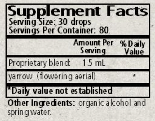 achillea yarrow supplement facts