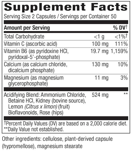 acid-a-cal nature's way supplement facts