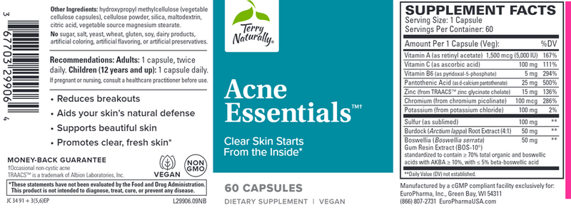 acne essentials (terry naturally) label