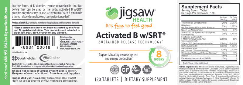 Activated B w/SRT (Jigsaw Health) Label