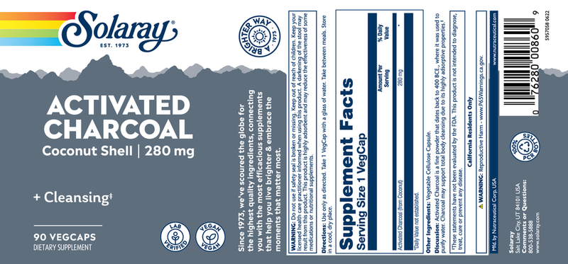 buy activated charcoal 280 mg solaray