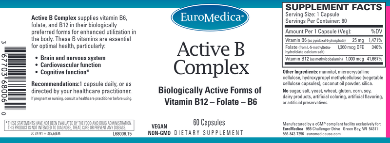 Active B Complex (Euromedica) Label