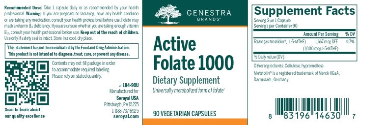 active folate 1000 genestra label
