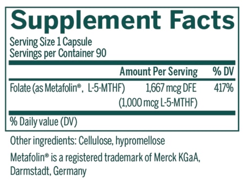 active folate 1000 genestra supplement facts