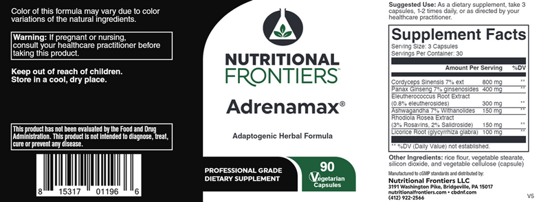 buy adrenamax nutritional frontiers