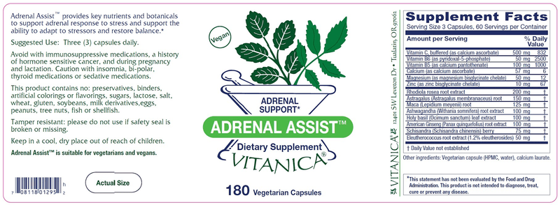 Adrenal Assist 180ct Vitanica products