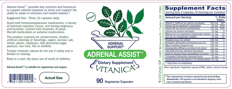 Adrenal Assist 90ct Vitanica products
