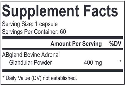 Adrenal Force Supplement Facts Label