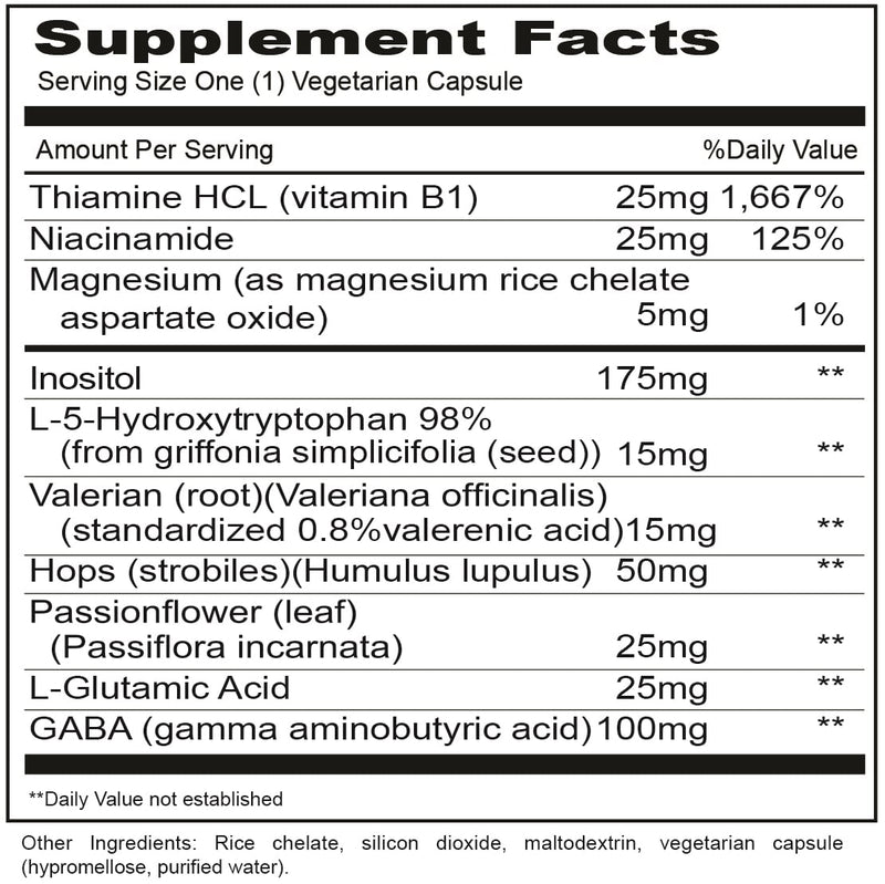 Adrenal Support (Priority One Vitamins) supplement facts