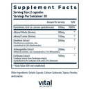adrenal support vital nutrients supplement facts