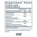 adrenal support vital nutrients supplement facts