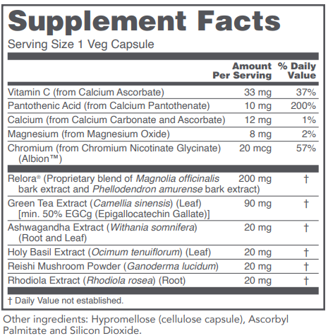 adrenal cortisol support protocol for life balance supplement facts