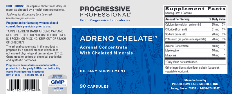Adreno Chelate (Progressive Labs) Label