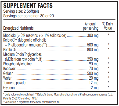 adreno distress guard (perque) supplement facts