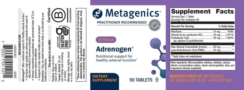 adrenogen (metagenics) label