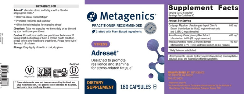 adreset (metagenics) label
