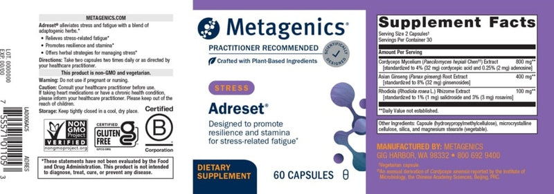 adreset (metagenics) label