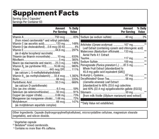 advaclear (metagenics) supplement facts