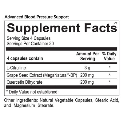 Advanced Blood Pressure Support (EquiLife) supplement facts