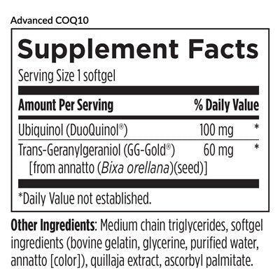 Advanced COQ10 (EquiLife) supplement facts