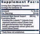 advanced male sexual support (life extension) supplement facts