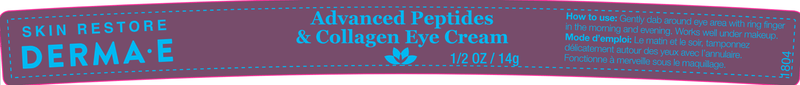 Advanced Peptides & Collagen Eye Cream (DermaE) label