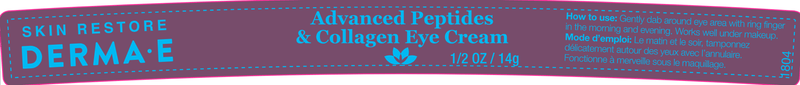 advanced peptides & collagen eye cream dermae label