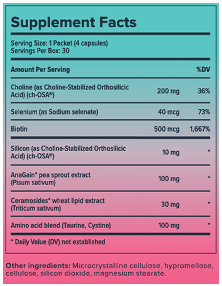 advanced hair growth formula (biosil) supplement facts