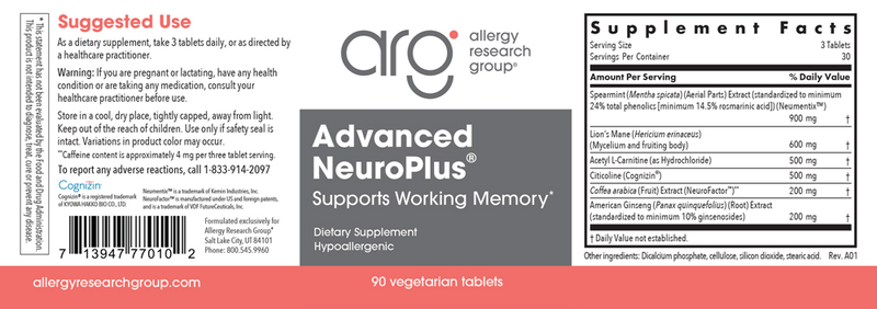 Advanced NeuroPlus (Allergy Research Group)