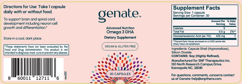 advanced nutrition omega 3 dha genate label