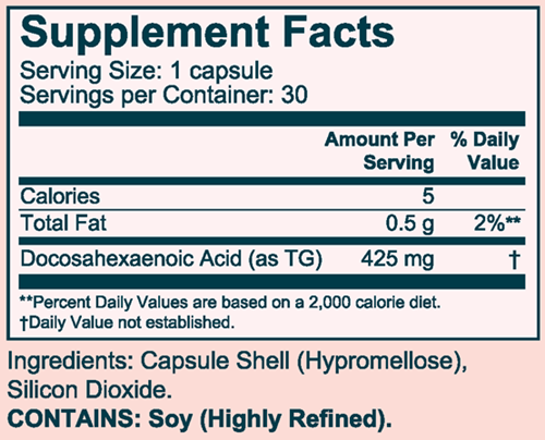 advanced nutrition omega 3 dha genate supplement facts