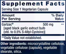 aged black garlic (life extension) supplement facts