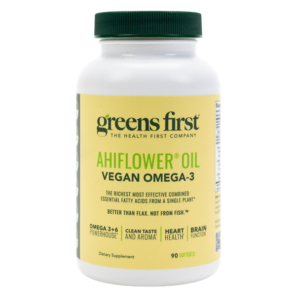 ahiflower oil vegan omega-3 greens first
