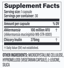 akkermansia 100 pro (pendulum) supplement facts