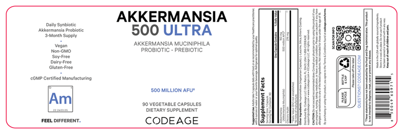 akkermansia 500 ultra (codeage) label