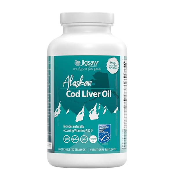 alaskan cod liver oil 180 softgels (jigsaw health)