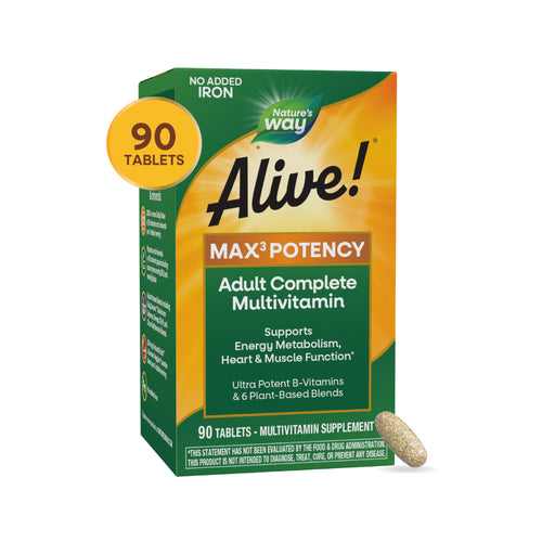 alive max potency adult complete multivitamin without iron nature's way