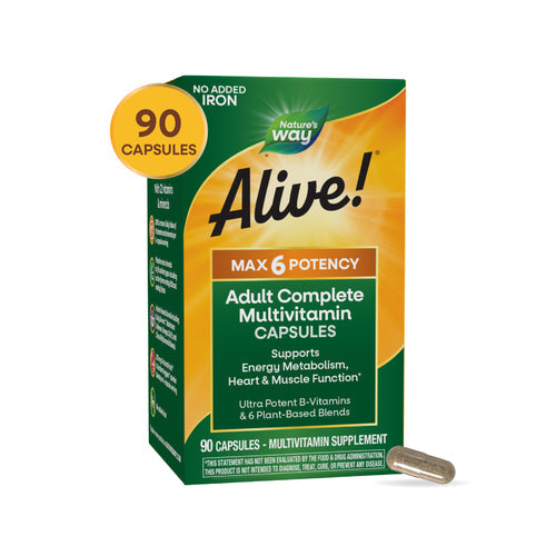 alive max 6 potency adult complete multivitamin (no iron) nature's way