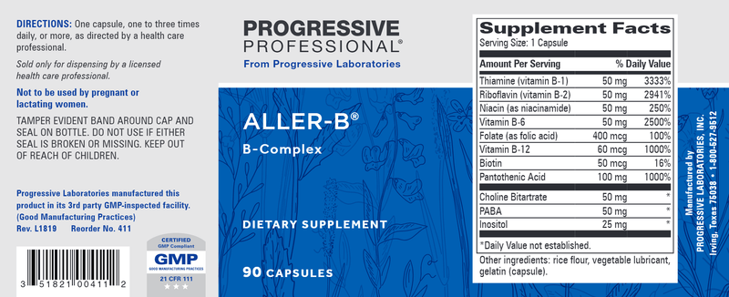 Aller-B (Progressive Labs) Label