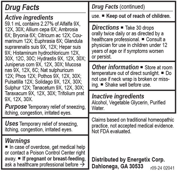 Aller-Chord A Supplement Facts Label