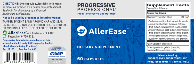 AllerEase (Formerly Aller-7) (Progressive Labs) Label