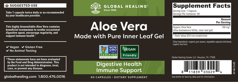 Aloe Vera label Global Healing