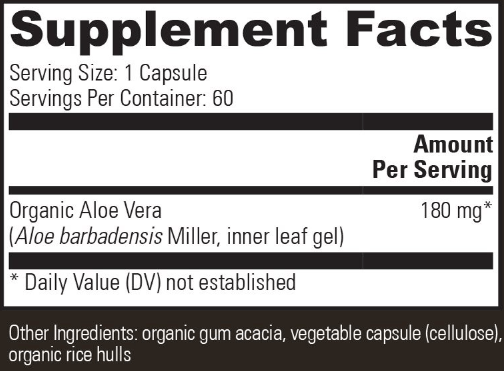 Aloe Vera supplement facts Global Healing