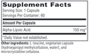 alpha lipoic acid 150 mg sfi health supplement facts