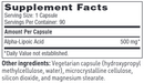 alpha lipoic acid 500 mg sfi health supplement facts