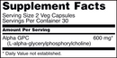 alpha gpc 300 mg (now foods) supplement facts