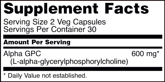 alpha gpc 300 mg (now foods) supplement facts